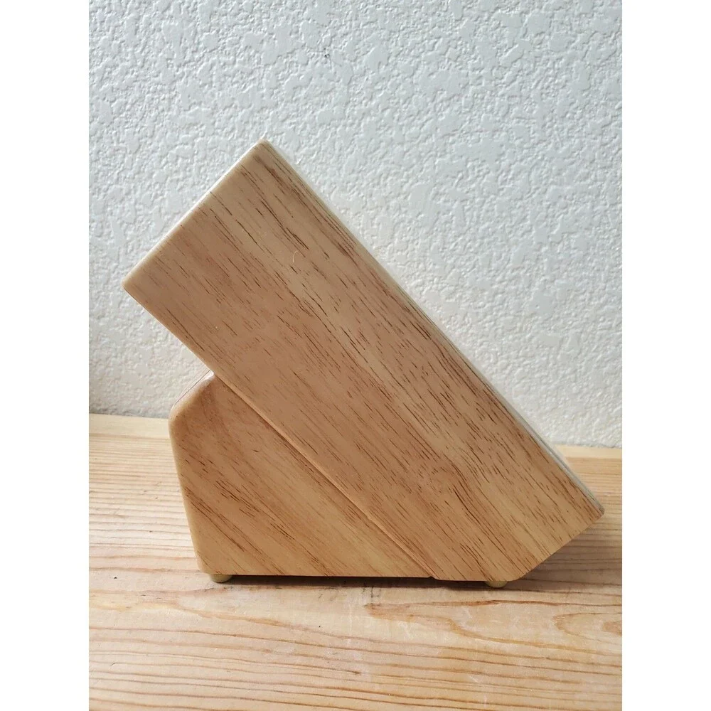 JA Henckels Knife Block Storage Light Oak 12 Slot B946 Kitchen Decor Wood Carved